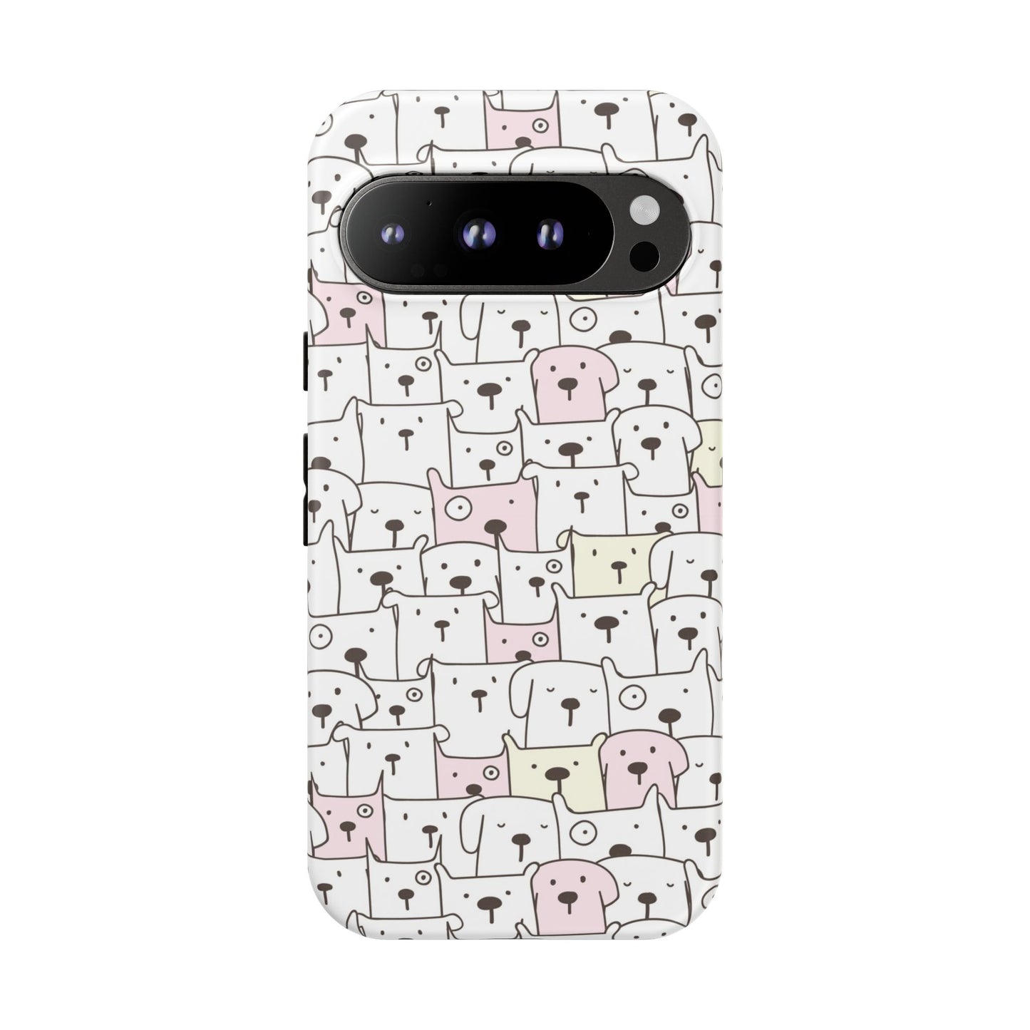 Google Pixel 9 Pro phone case - Cute Yellow Pink Dogs Drawing