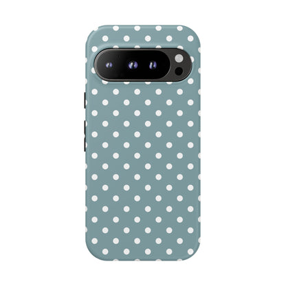 Google Pixel 9 Pro phone case - Dusty Blue Polka