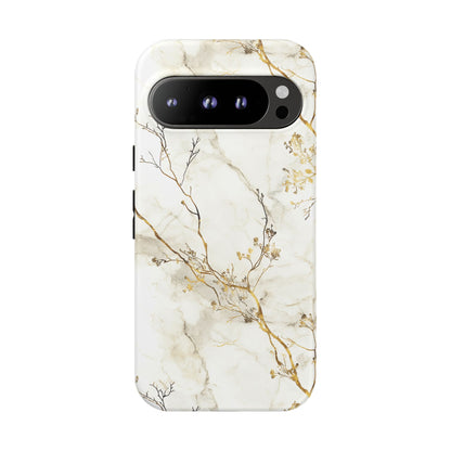 Google Pixel 9 Pro phone case - Gold Branches Marble