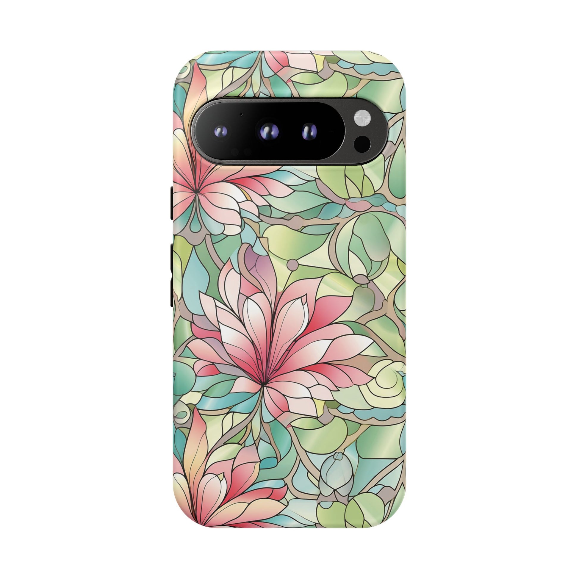 Google Pixel 9 Pro phone case - Pastel Flower Stained Glass