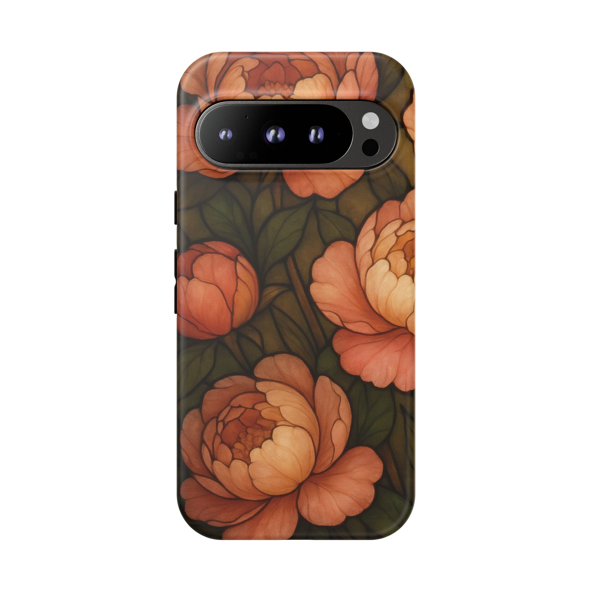 Google Pixel 9 Pro phone case - Peony Stained Glass