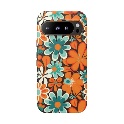 Google Pixel 9 Pro phone case - Retro Groovy Floral