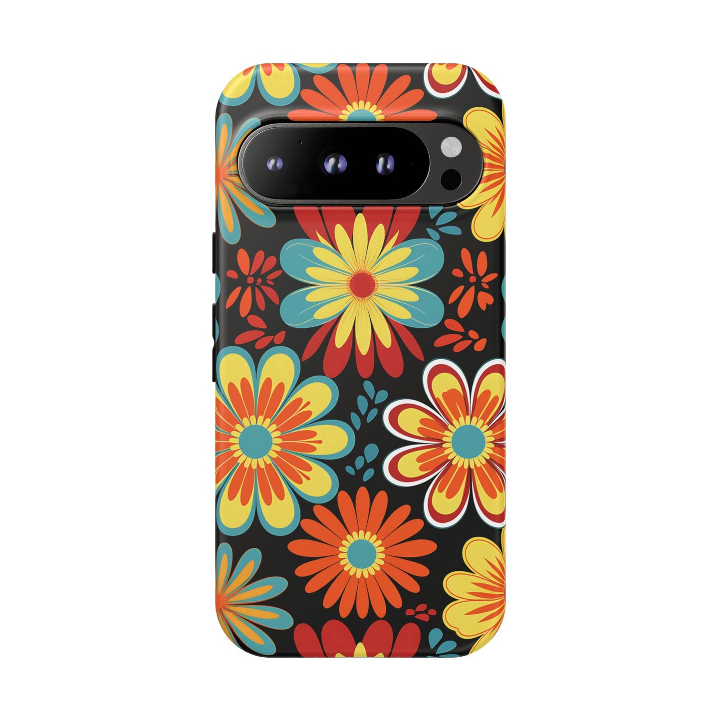 Google Pixel 9 Pro phone case - Retro Style Flowers Pattern