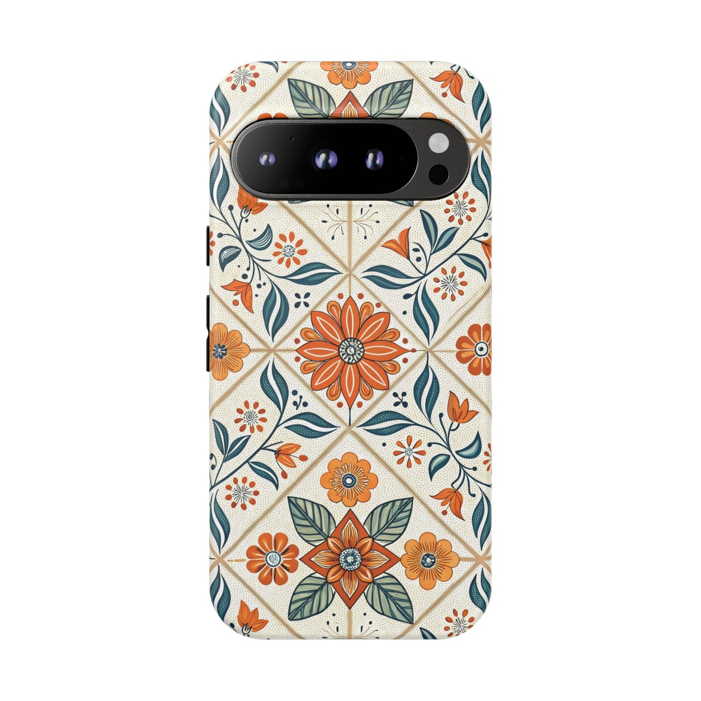 Google Pixel 9 Pro phone case - Tiles Floral Pattern