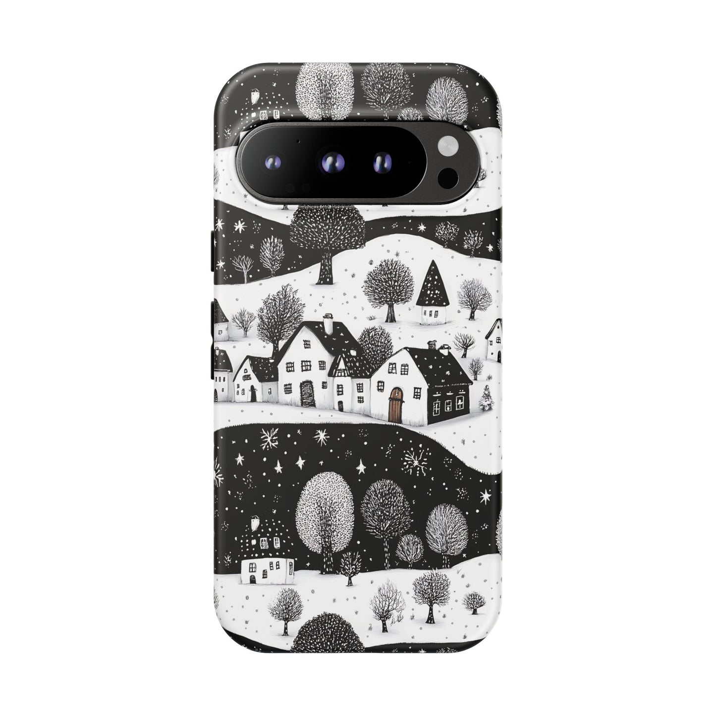 Google Pixel 9 Pro phone case - Winter Village Night