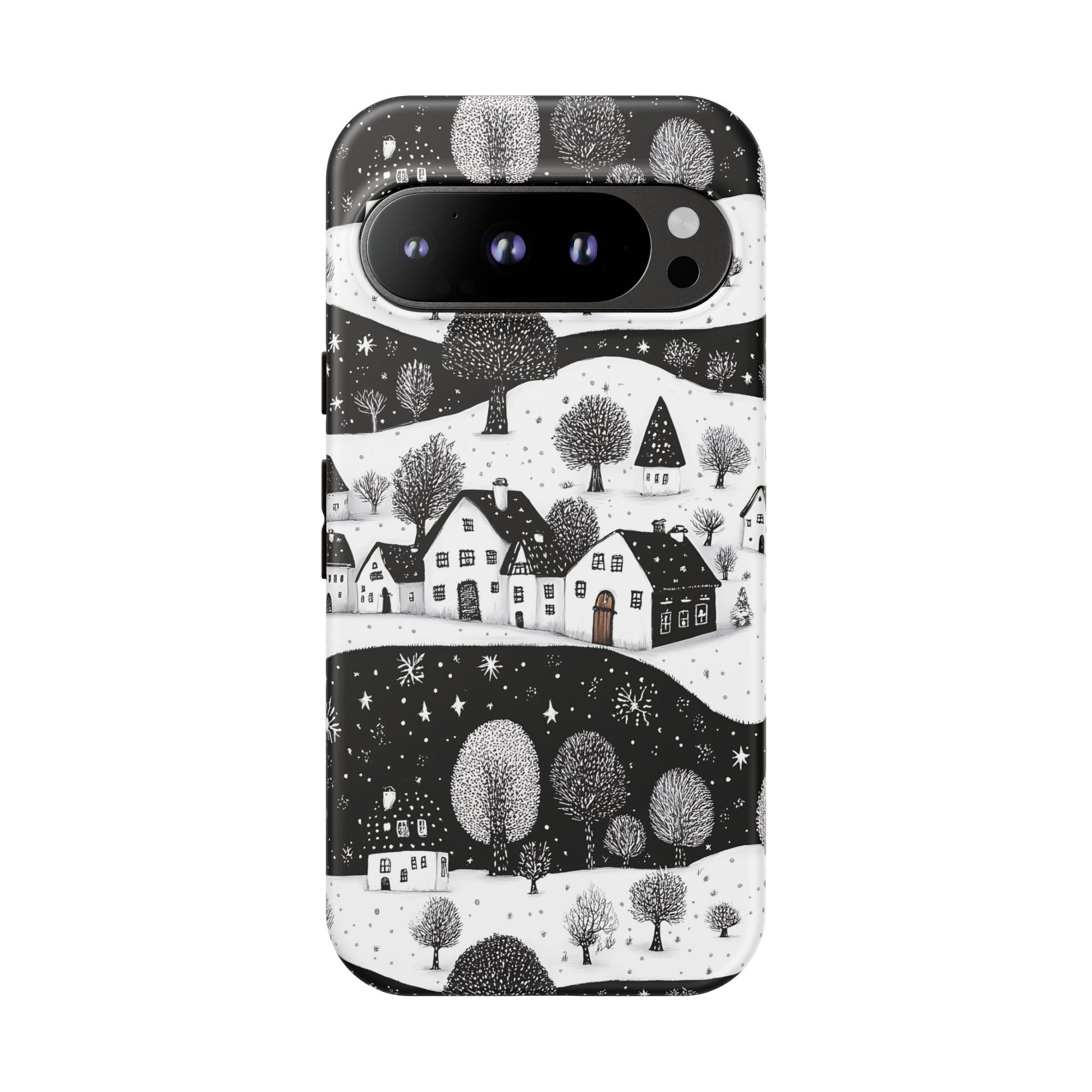 Google Pixel 9 Pro phone case - Winter Village Night