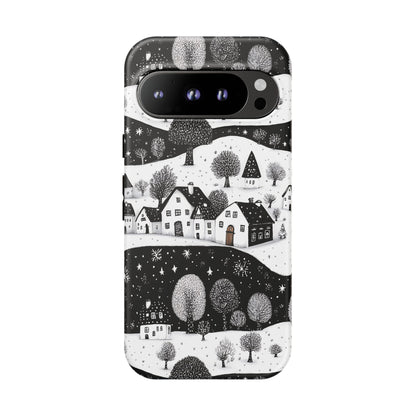 Google Pixel 9 Pro phone case - Winter Village Night