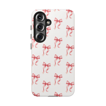 Hyper-feminine pink bow phone case for iPhone and Samsung