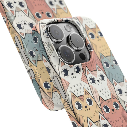 iPhone 16 Pro snap phone case close up - Colourful Kitties