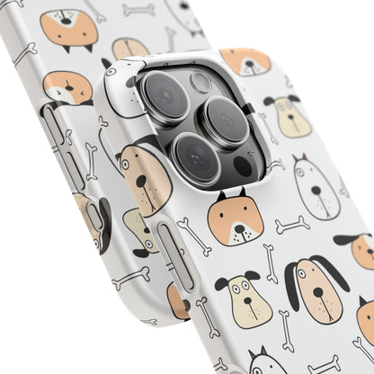 iPhone 16 Pro snap phone case close up - Cute Dogs and Bones