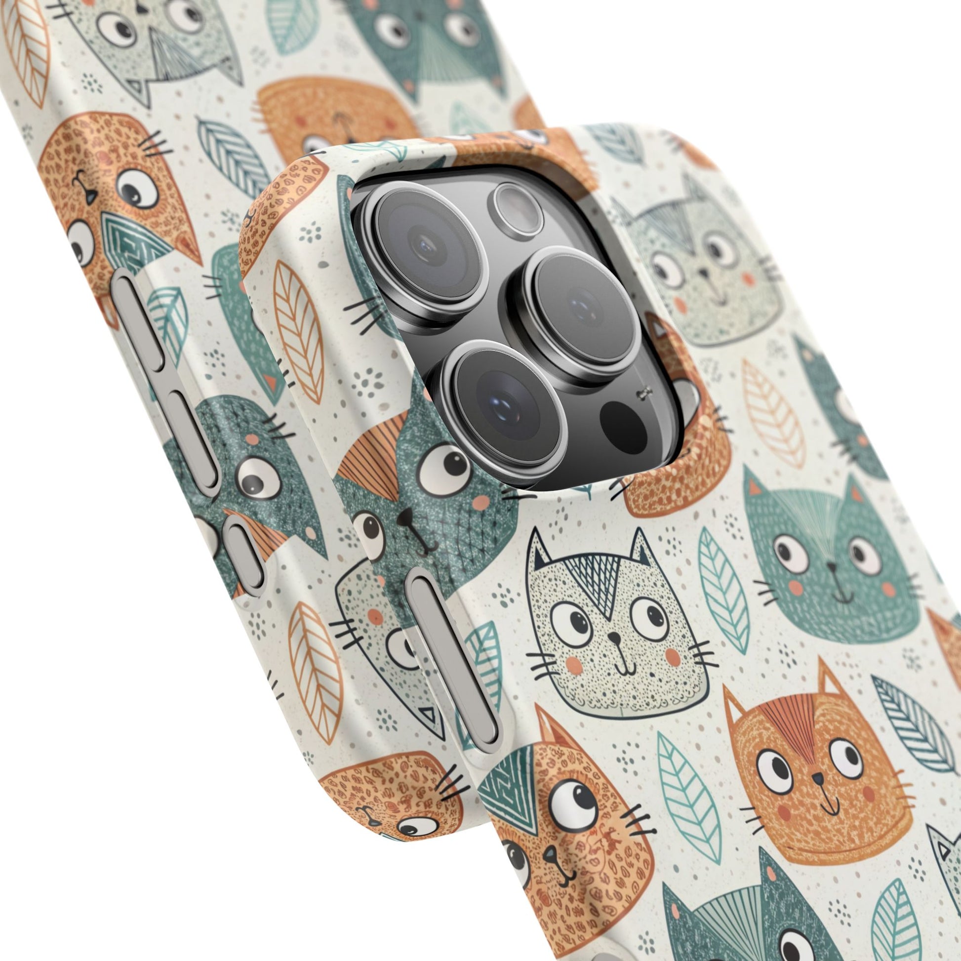 iPhone 16 Pro snap phone case close up - Cute Kitty Face