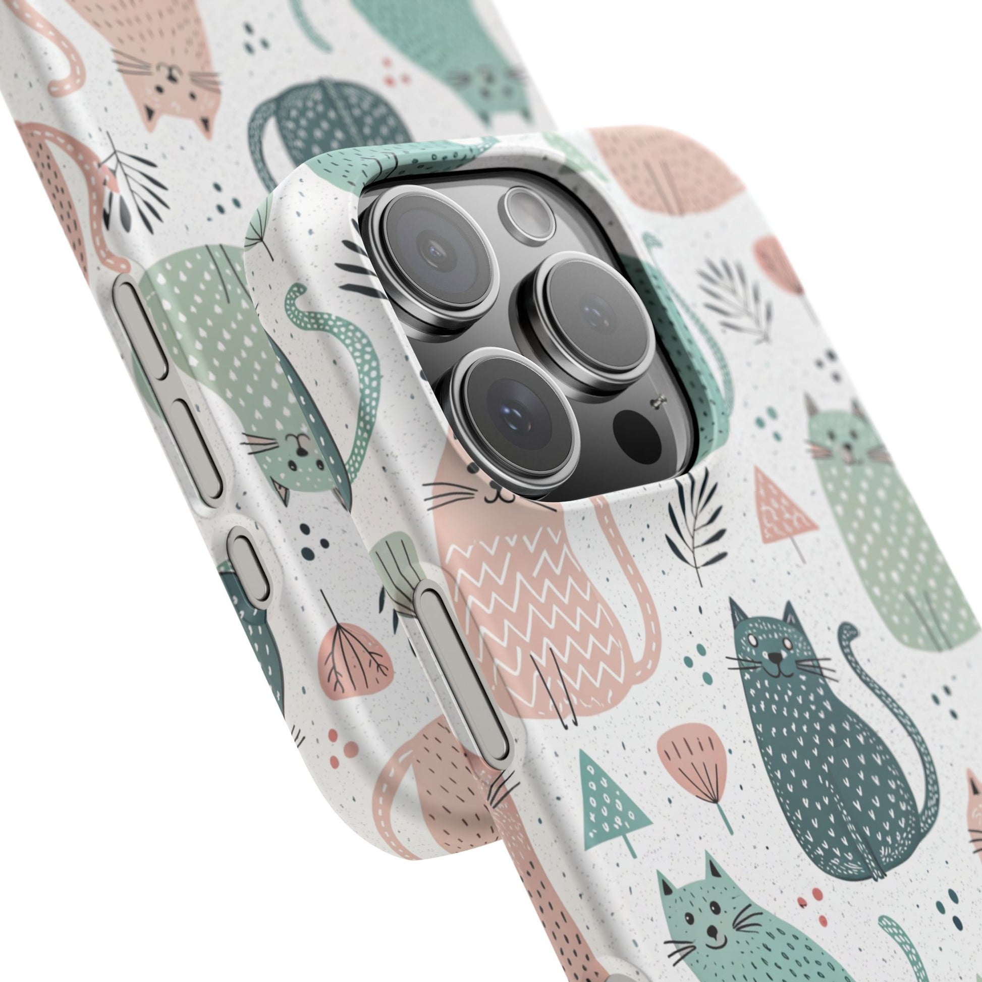 iPhone 16 Pro snap phone case close up - Hello Cats