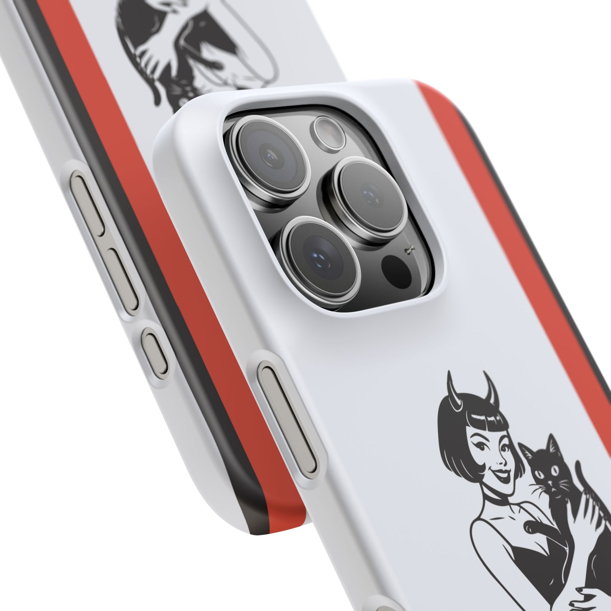 iPhone 16 Pro snap phone case close up - Lady and a Black Cat