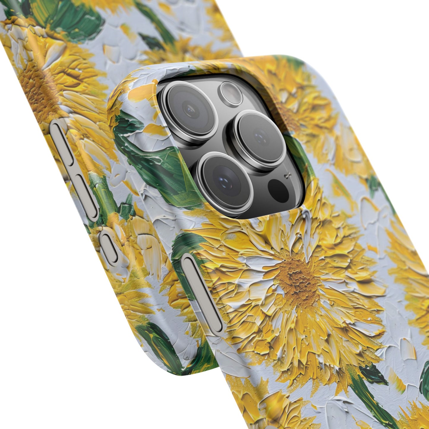 iPhone 16 Pro snap phone case close up - Oil Painting Sunflower