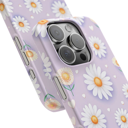 iPhone 16 Pro snap phone case close up - Pastel Daisy Love