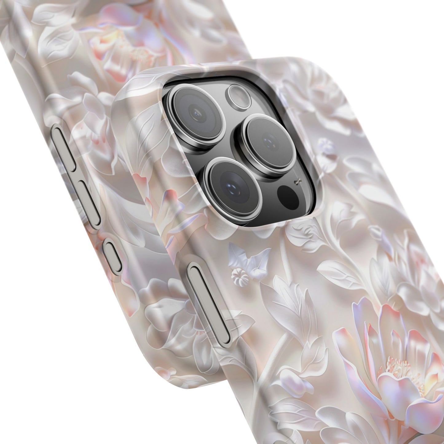 iPhone 16 Pro snap phone case close up - 
Realistic Pink Blossom