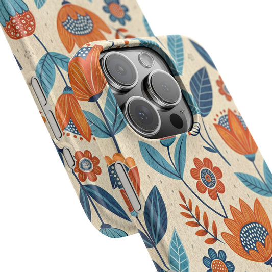 iPhone 16 Pro snap phone case close up - 
Timeless Vintage Floral Pattern