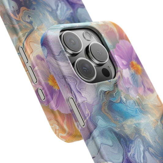 iPhone 16 Pro snap phone case close up - Watery Floral