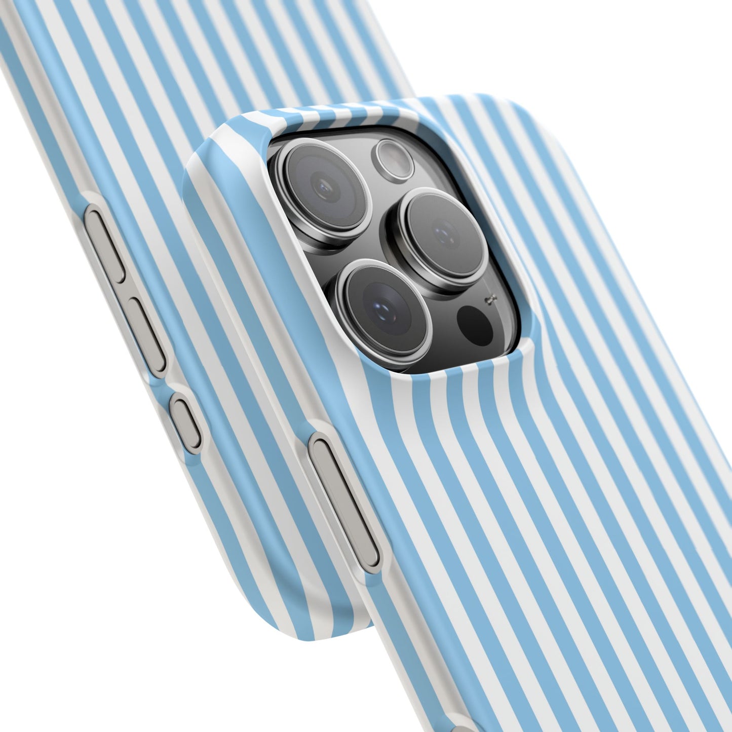 iPhone 16 Pro snap phone case close up - Blue Stripes