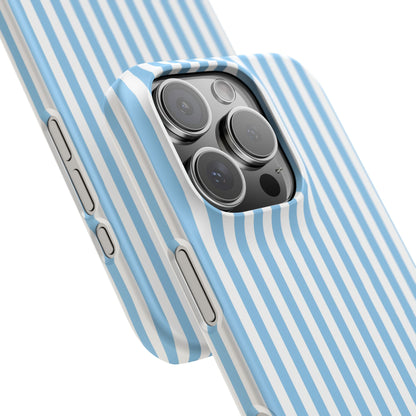 iPhone 16 Pro snap phone case close up - Blue Stripes