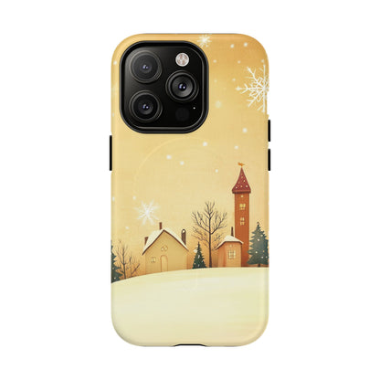 iPhone 14 Pro magsafe phone case - Charming Winter Village