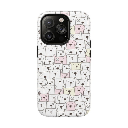 iPhone 14 Pro magsafe phone case - Cute Yellow Pink Dogs Drawing