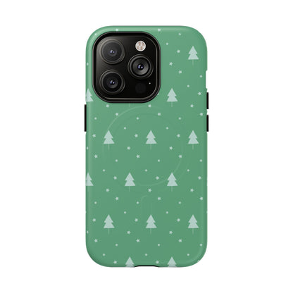 iPhone 14 Pro magsafe phone case - Retro Christmas Tree Pattern