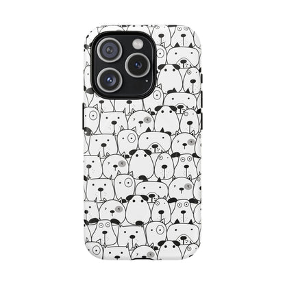 iPhone 15 Pro magsafe phone case - Cute Dogs Drawing