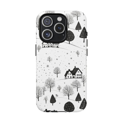 iPhone 15 Pro magsafe phone case - Snowy Village