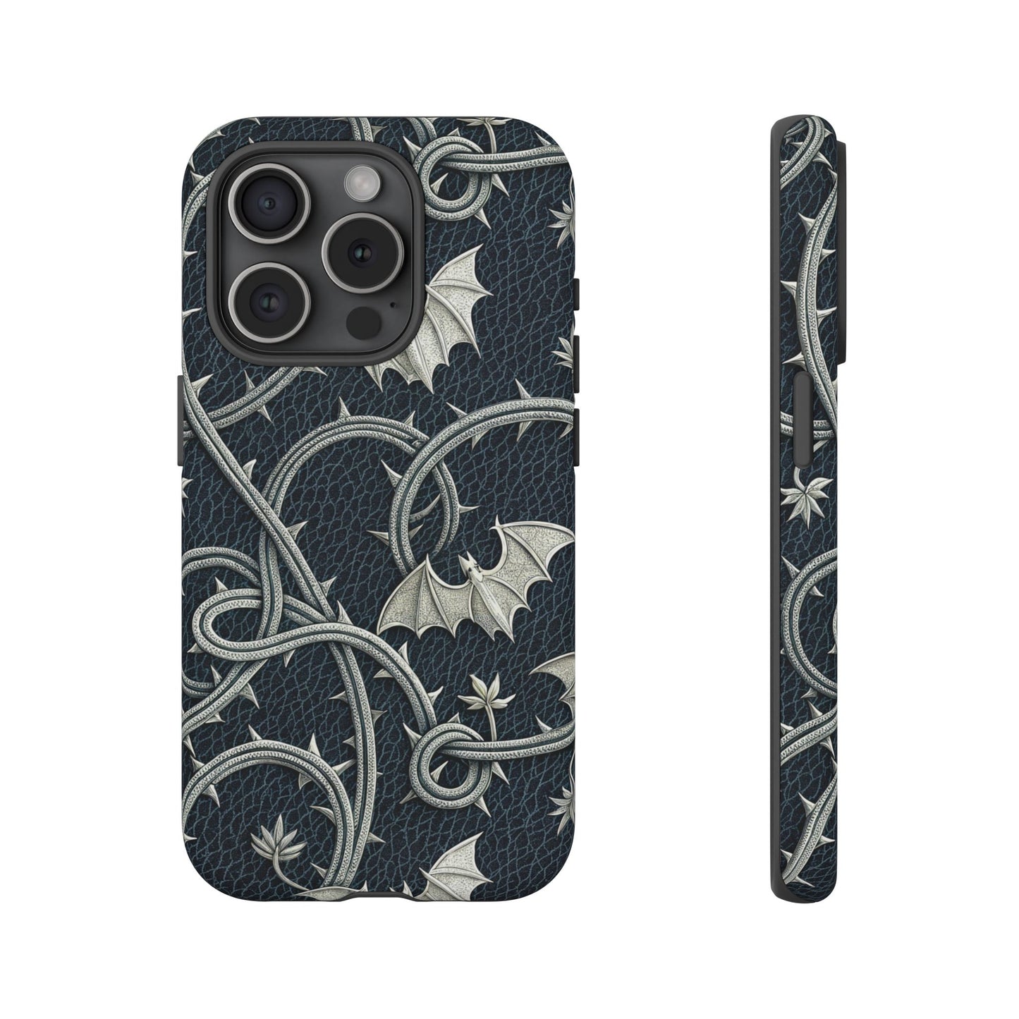 iPhone 15 Pro phone case -  Bats and Thorny Plant