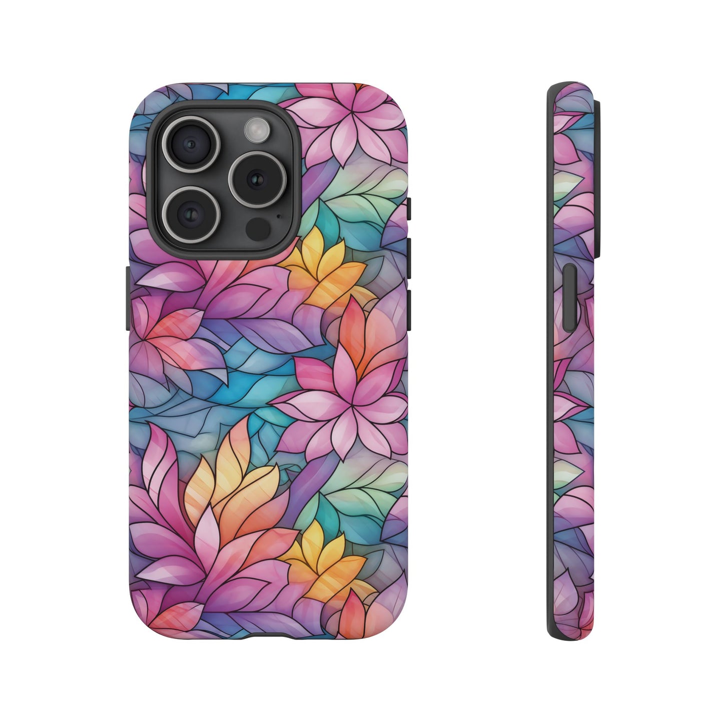 iPhone 15 Pro phone case - Blossom Stained Glass