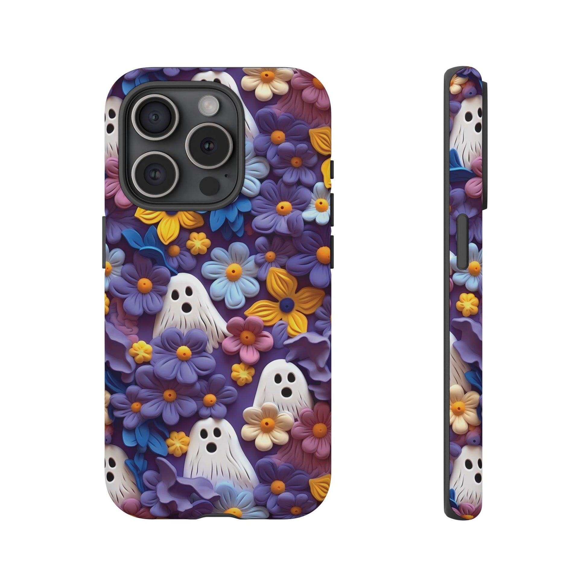 iPhone 15 Pro phone case - Clay Flowers & Ghosts