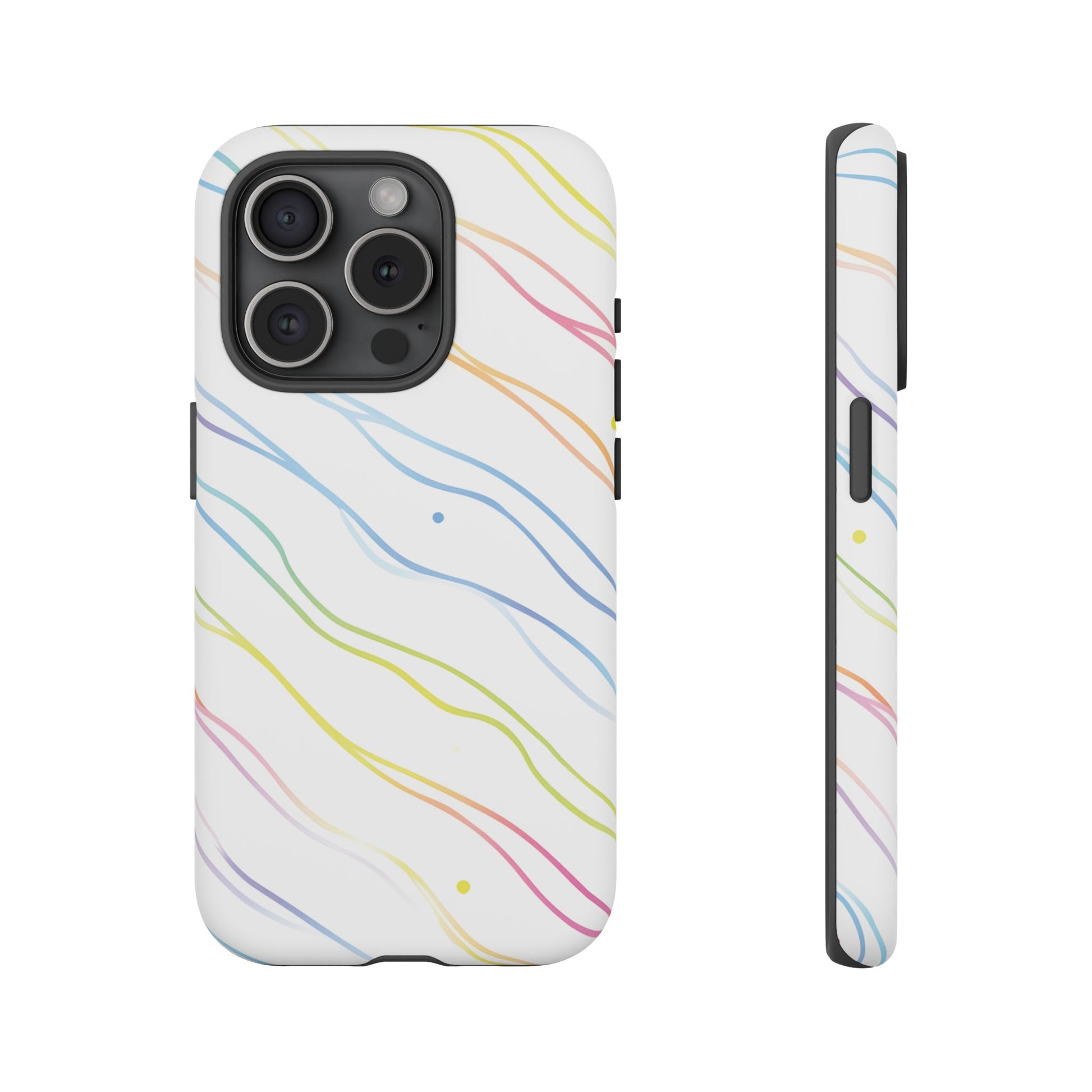 iPhone 15 Pro phone case - Colourful Curved Lines