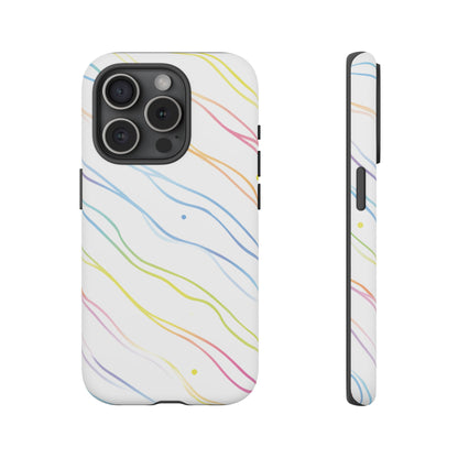 iPhone 15 Pro phone case - Colourful Curved Lines