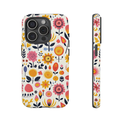 iPhone 15 Pro phone case - Colourful Floral Pattern