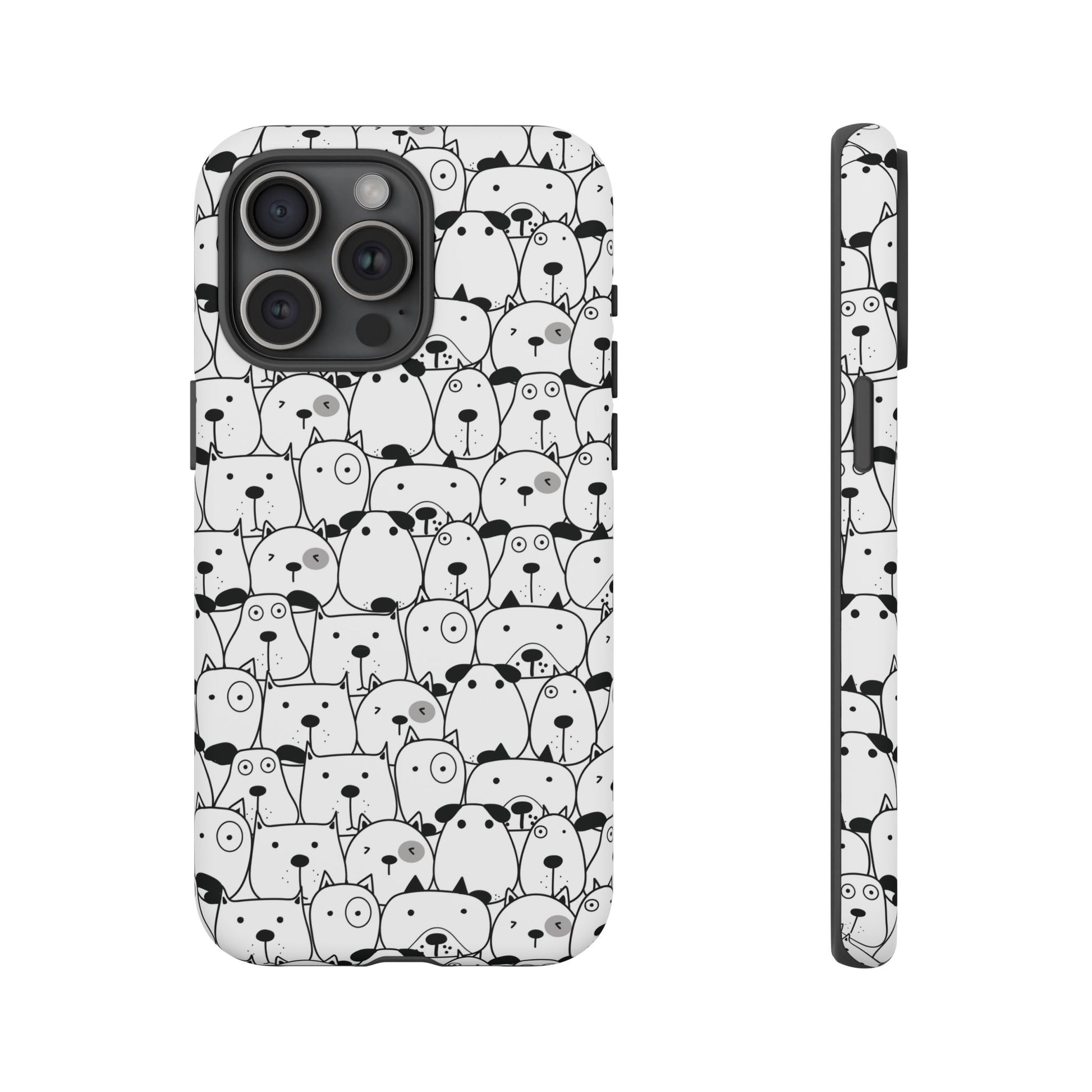 iPhone 15 Pro phone case - Cute Dogs Drawing