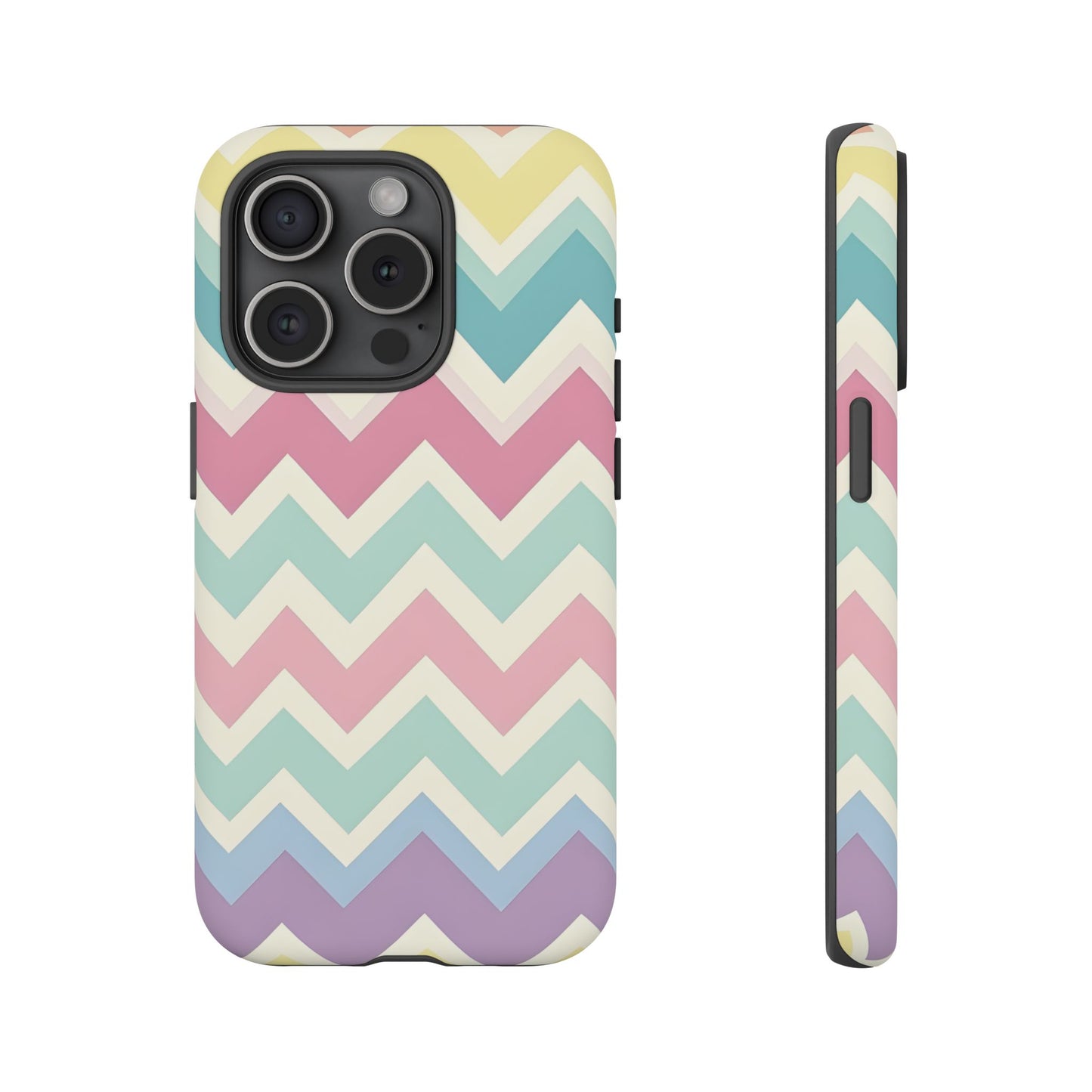 iPhone 15 Pro phone case - Pastel Chevron Pattern