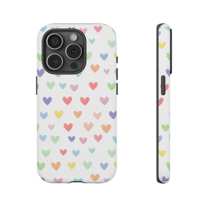 iPhone 15 Pro phone case - Pastel Heart Shapes Pattern