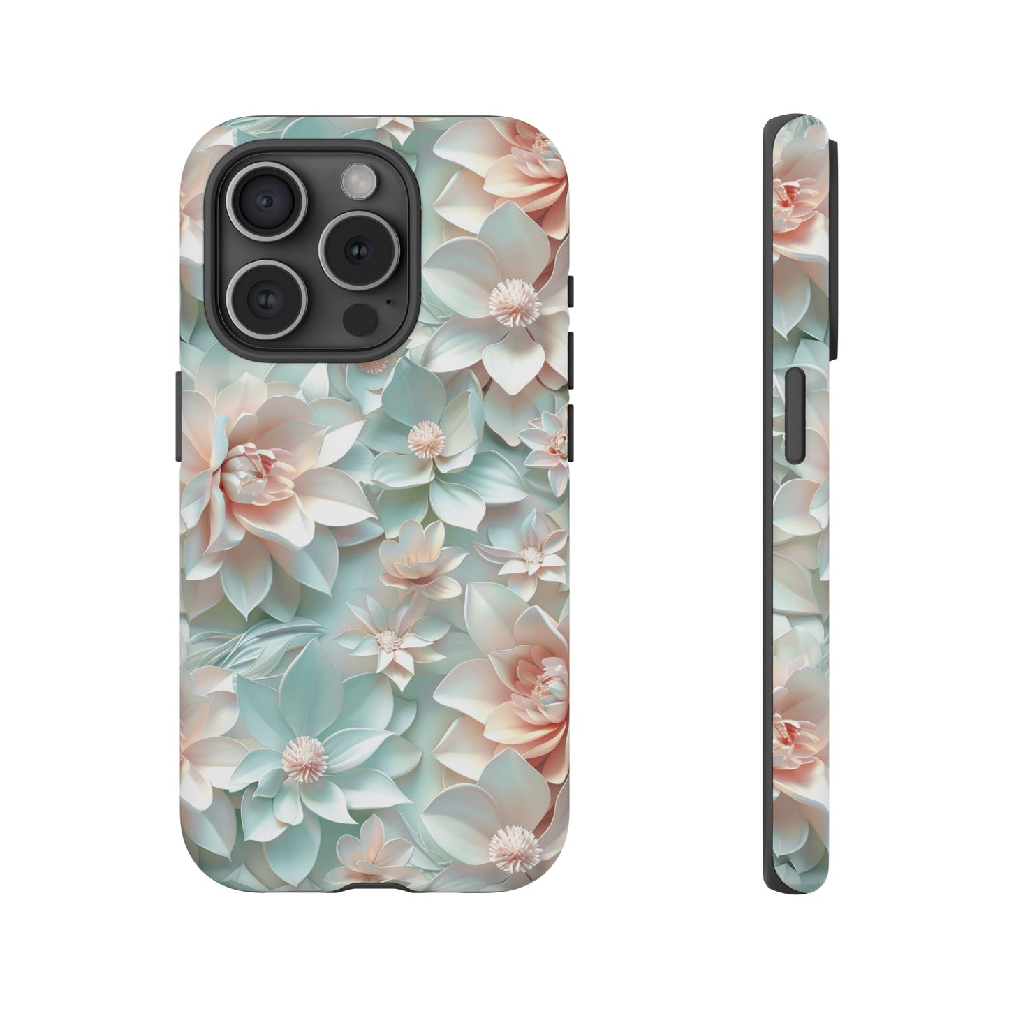 iPhone 15 Pro phone case - Realistic Pastel Flowers