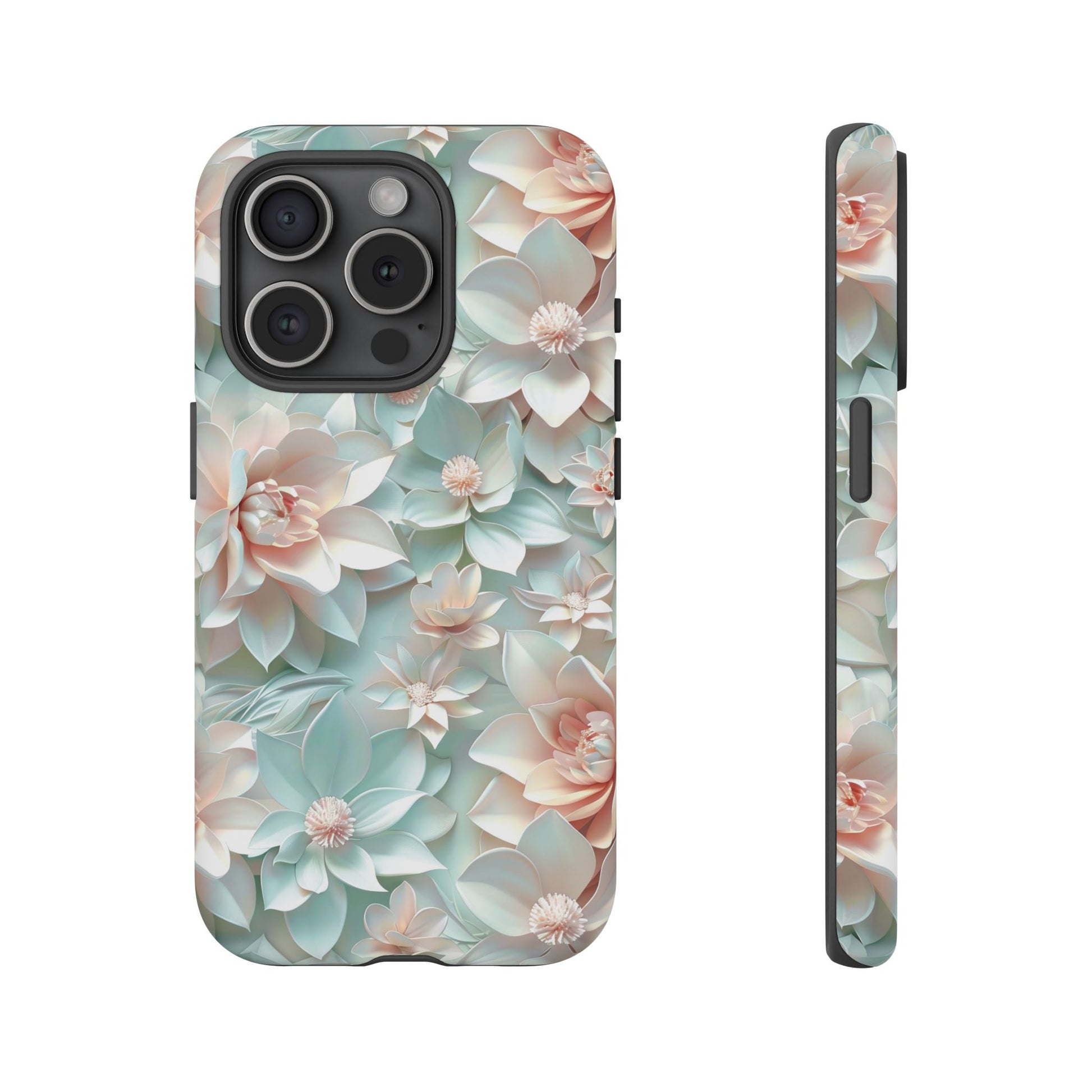 iPhone 15 Pro phone case - Realistic Pastel Flowers