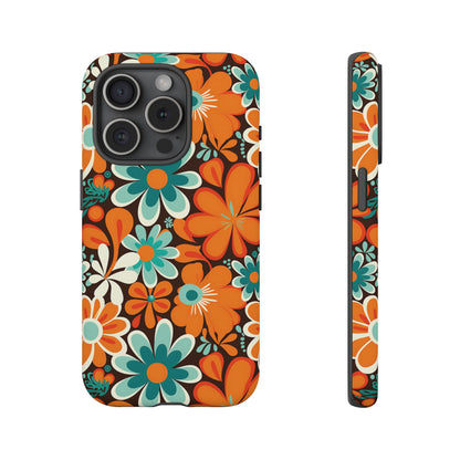 iPhone 15 Pro phone case - Retro Groovy Floral