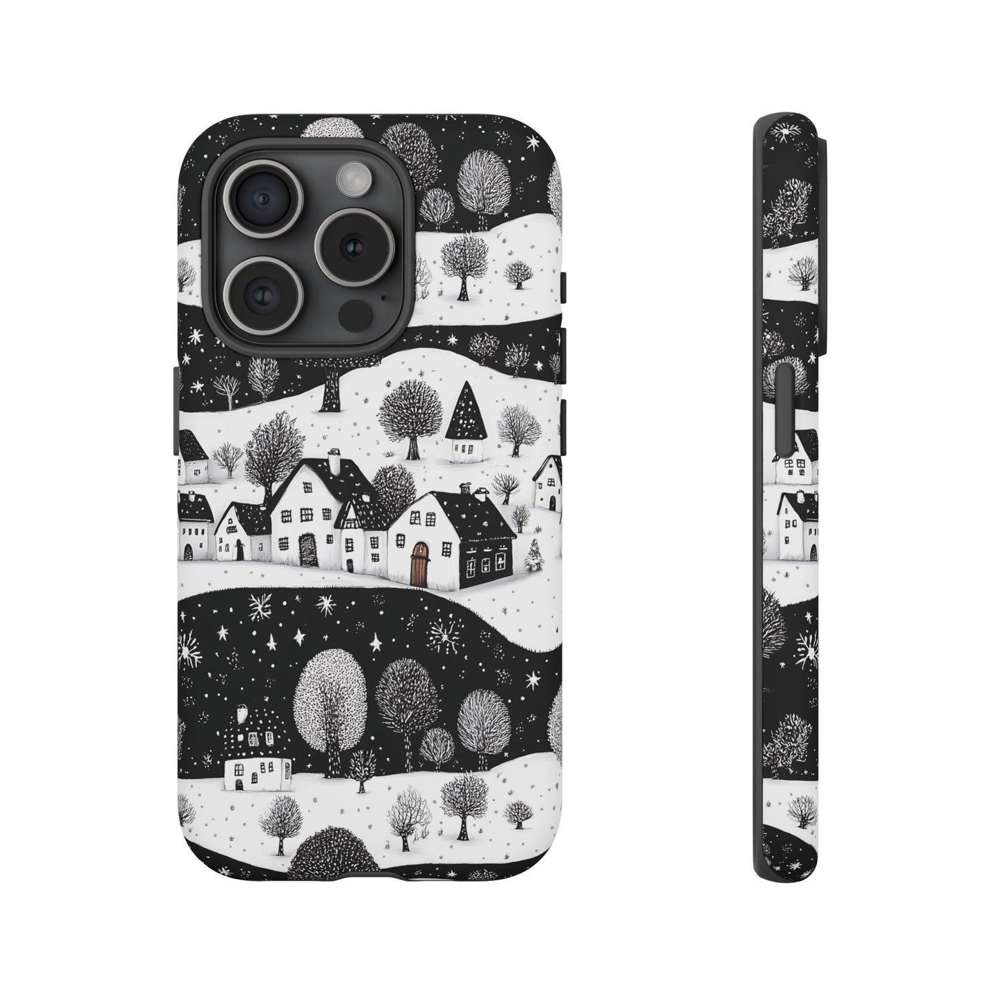 iPhone 15 Pro phone case - Winter Village Night