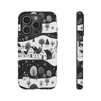 iPhone 15 Pro phone case - Winter Village Night