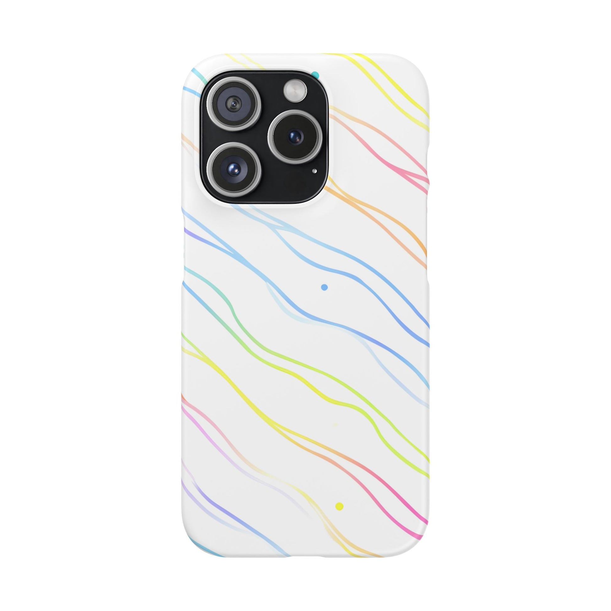 iPhone 15 Pro snap phone case - Colourful Curved Lines