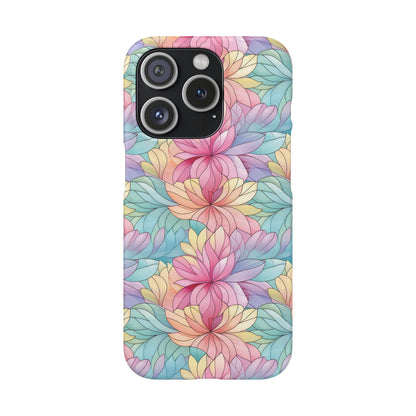 iPhone 16 Pro snap phone case - Colourful Flower Stained Glass