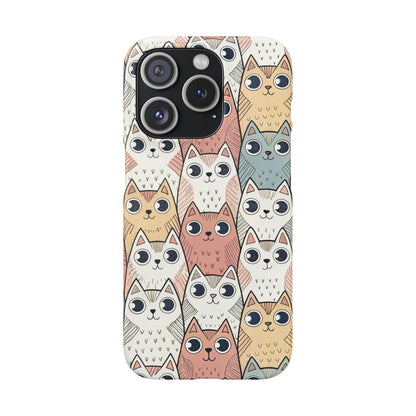 iPhone 15 Pro snap phone case - Colourful Kitties