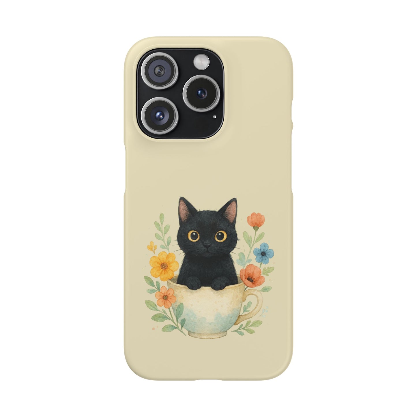 iPhone 15 Pro snap phone case - Cup Cat