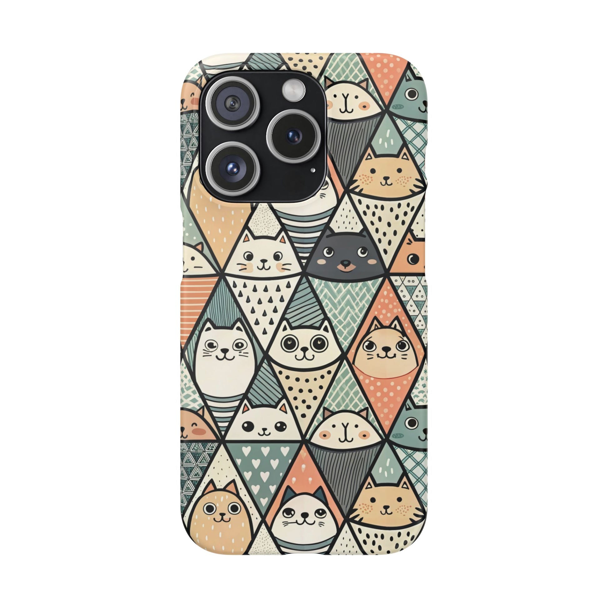iPhone 15 Pro snap phone case - Cute Animals Design