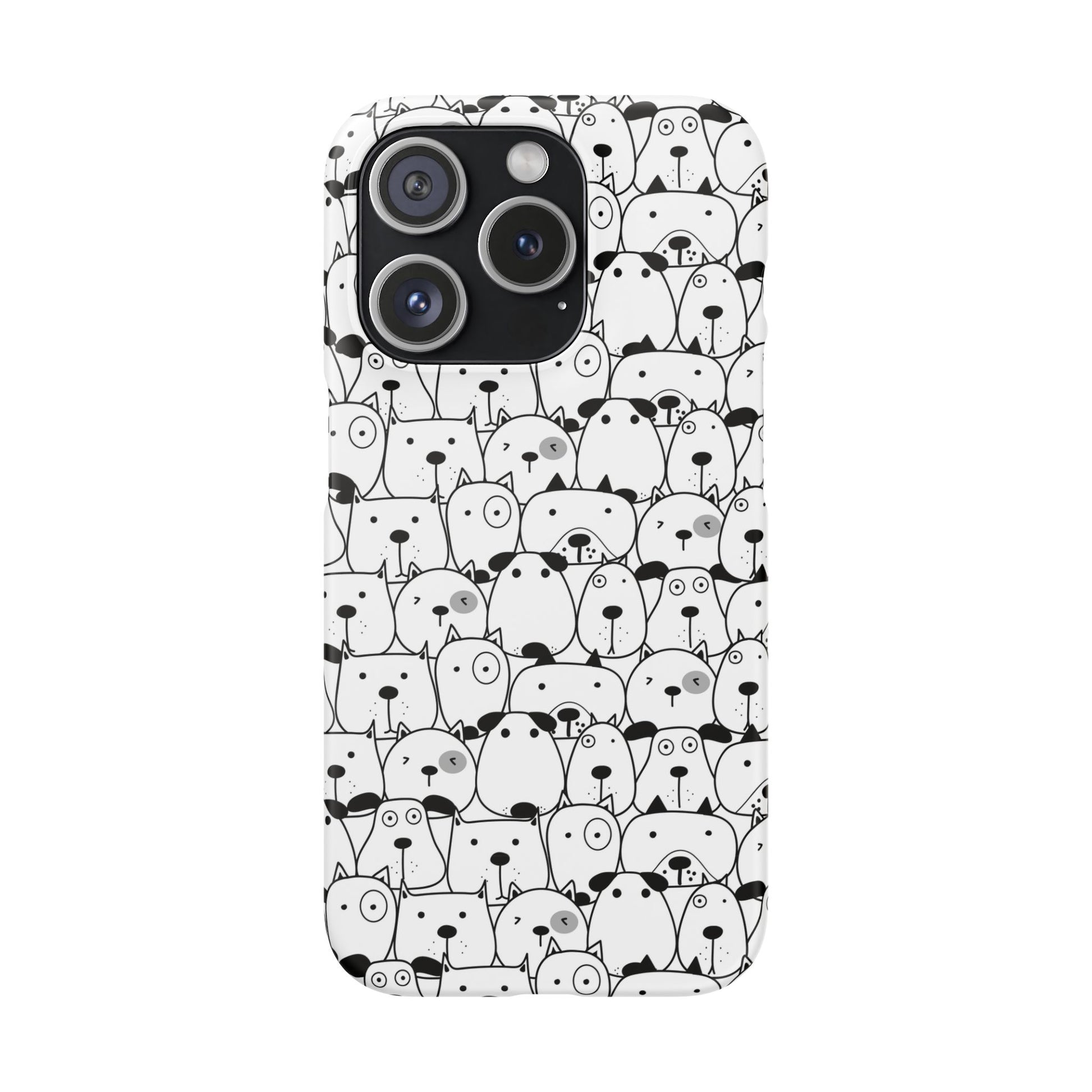 iPhone 15 Pro snap phone case - Cute Dogs Drawing