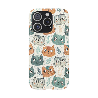 iPhone 15 Pro snap phone case - Cute Kitty Face